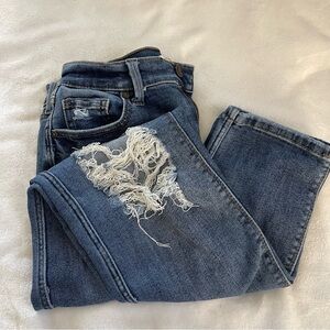 Distressed mom jeans
